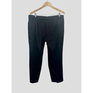 Eileen Fisher Black Ponte Pant Straight Leg Large Zip Front Stretch Pockets